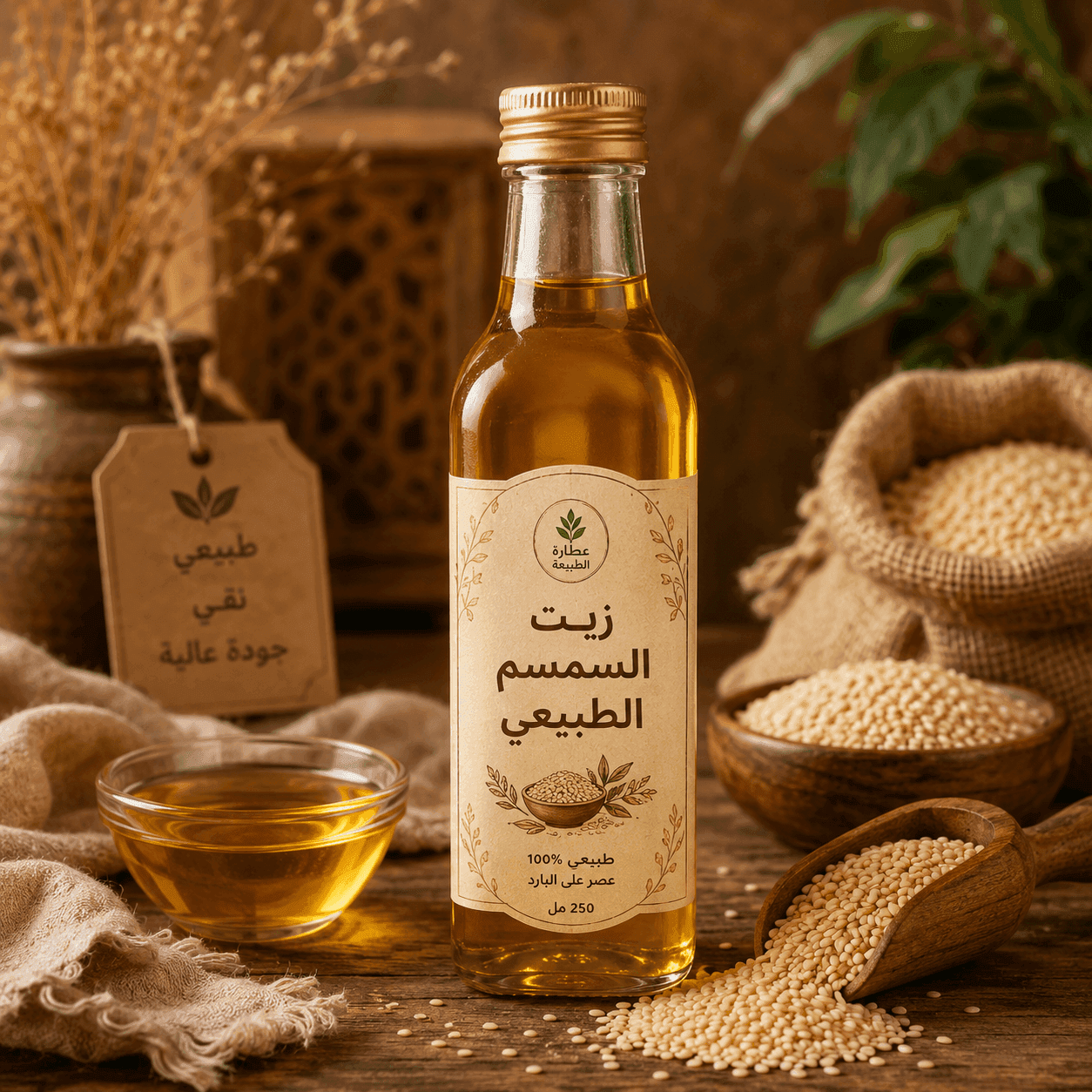 صورة زيت السمسم الطبيعي