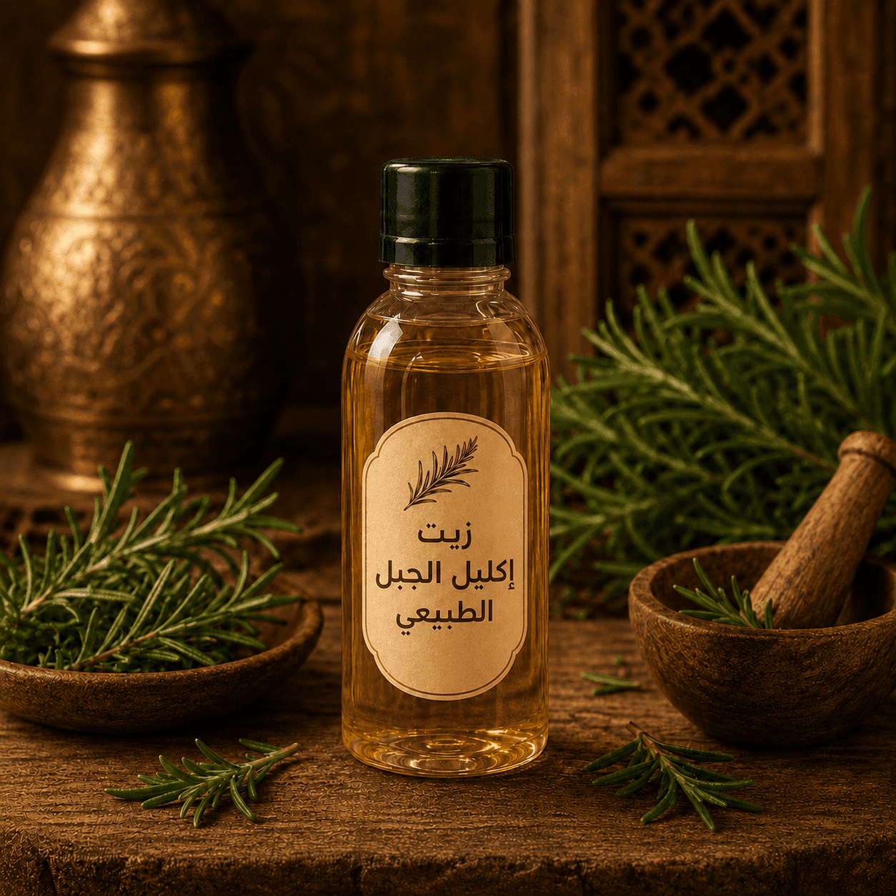 صورة زيت إكليل الجبل الطبيعي للعناية بالشعر